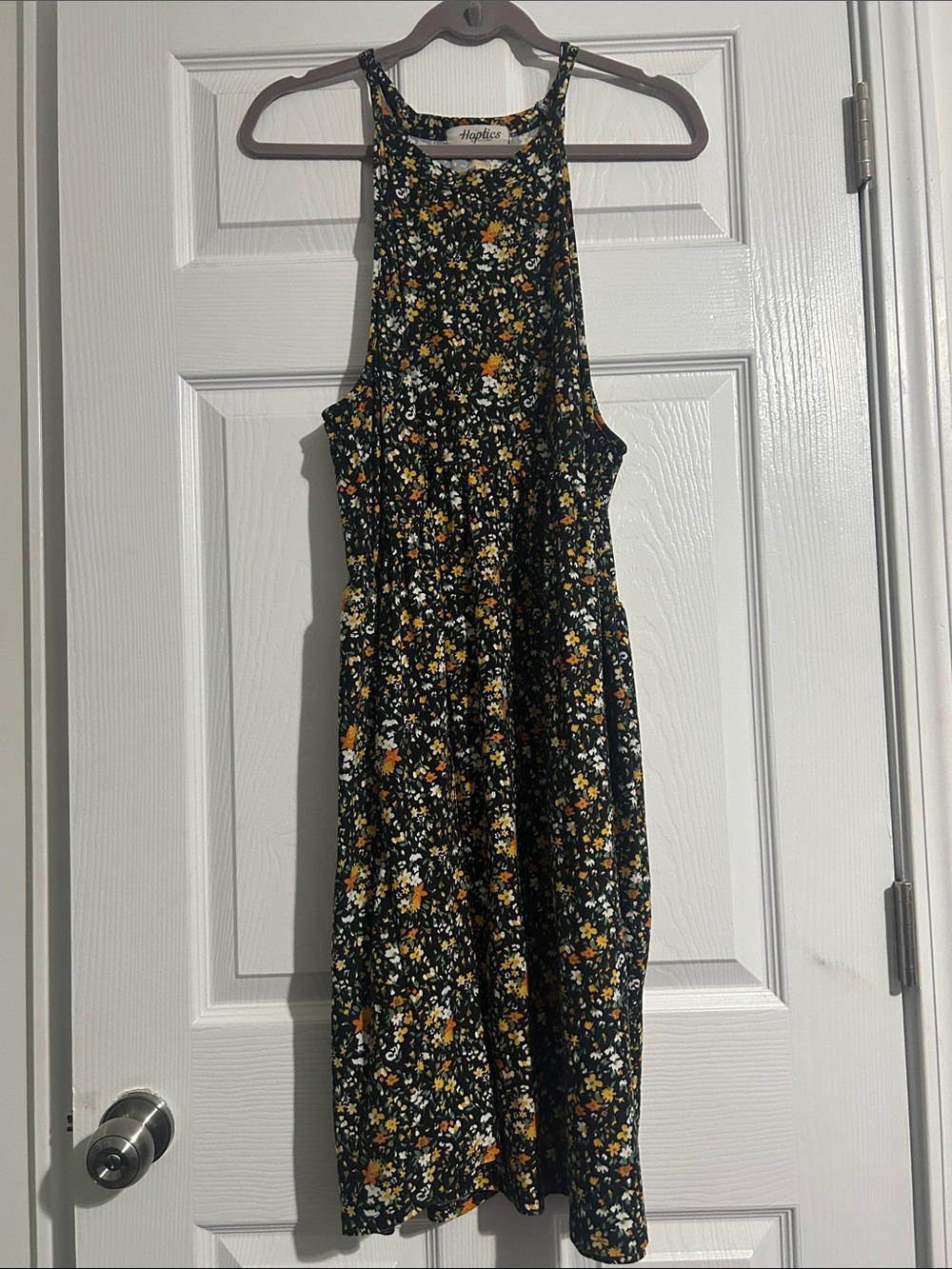 Apt. 9 Black Floral High-Neck Mini Dress